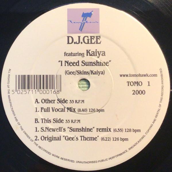 D.J. Gee , Kaiya - I Need Sunshine
