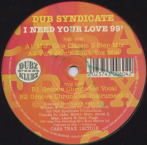 Dub Syndicate Productions - I Need Your Love '99