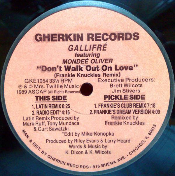 Gallifré, Mondeé Oliver - Don't Walk Out On Love (Frankie Knuckles Remix)